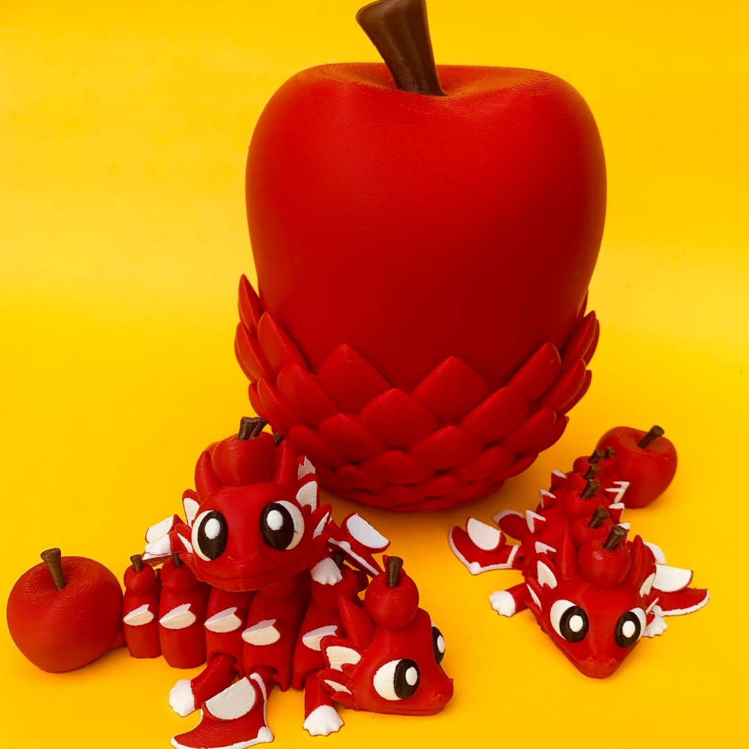 Apple Dragon & Egg STL 3D Print File