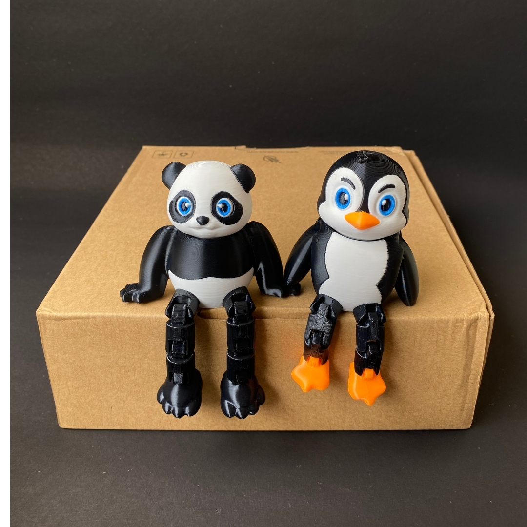 Articulated Sitting Panda STL 3D Print File
