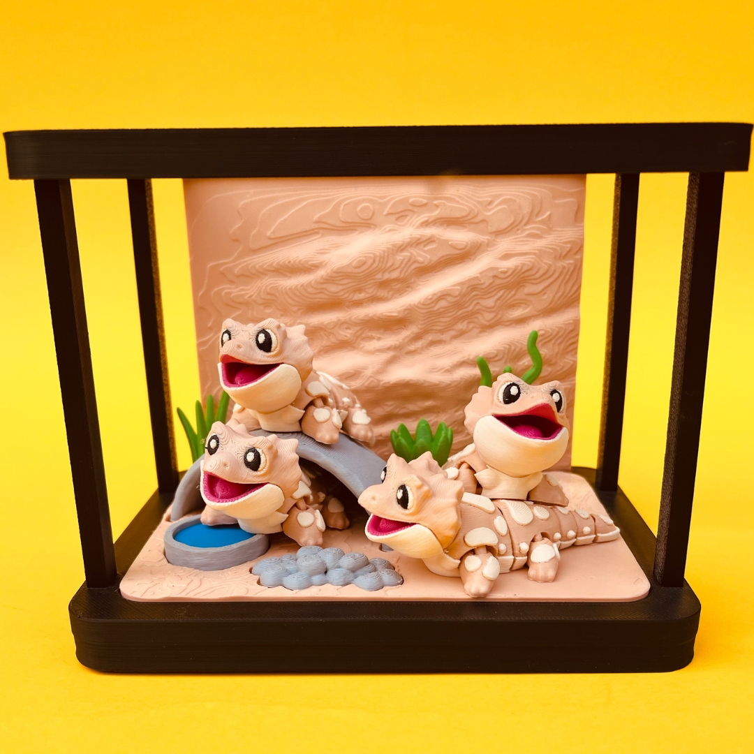 Bearded Dragon And Diorama STL 3D Print Files
