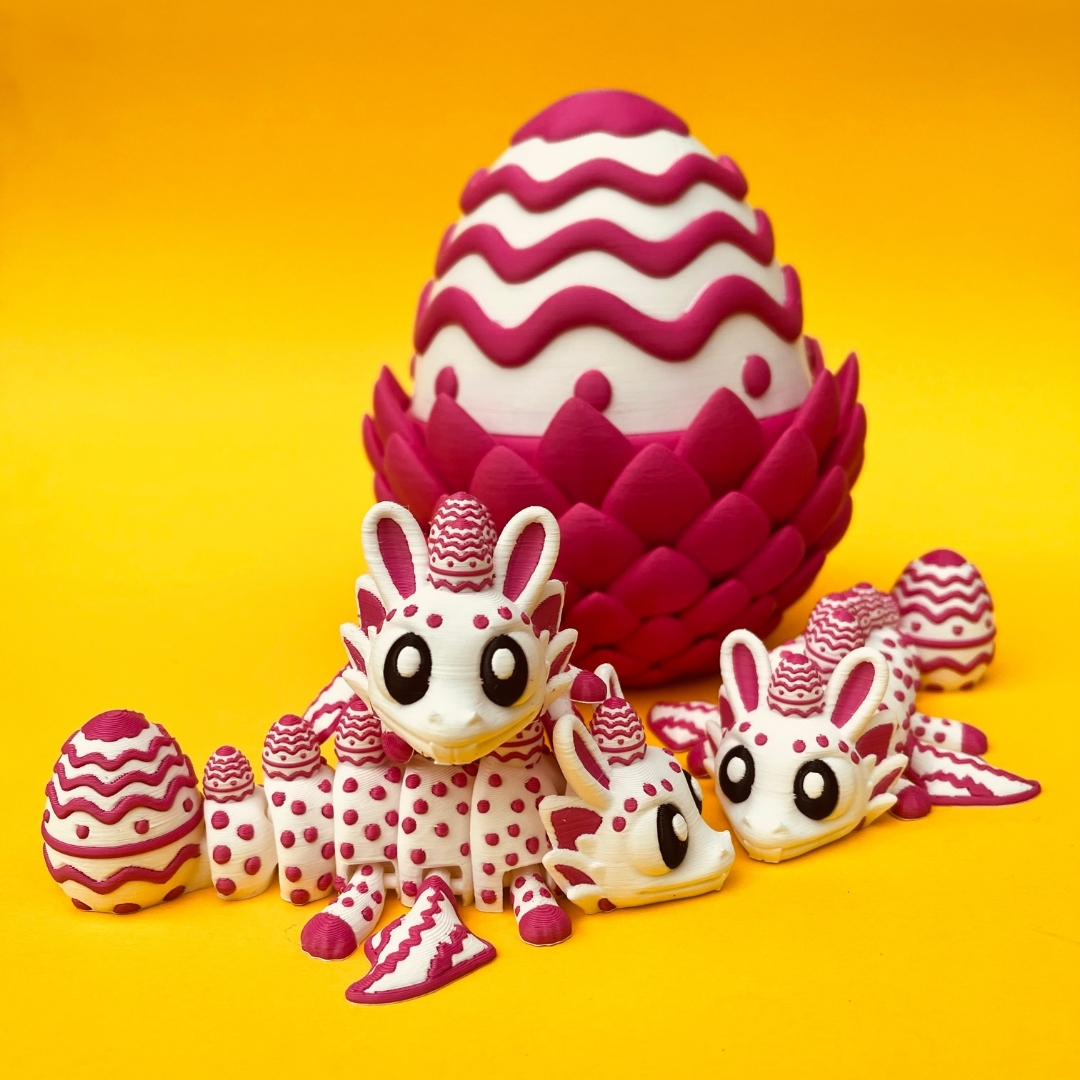 Bunny Easter Dragon And Egg STL 3D Print Files