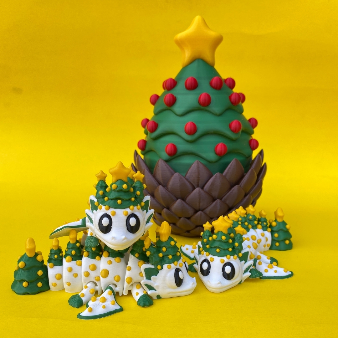 Christmas Tree Dragon And Egg STL 3D Print File