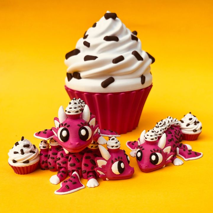 Cup Cake Dragon And Box 3D Print STL File
