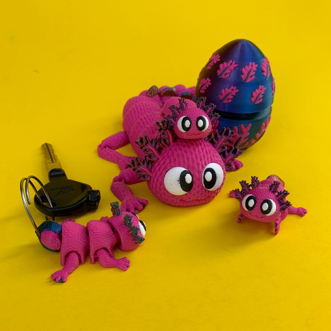 Cute Axolotl Egg Box STL 3D Print File
