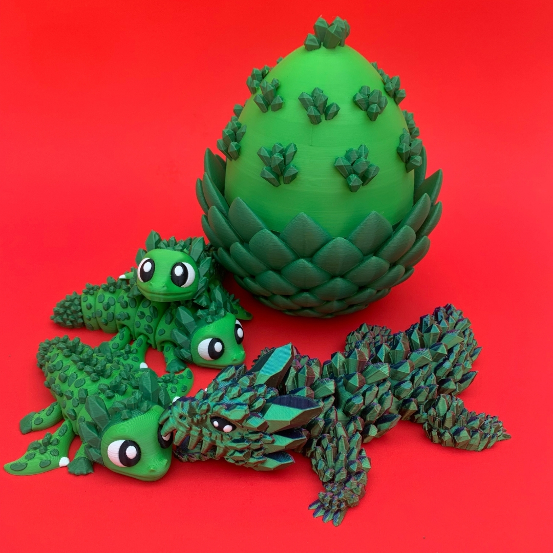 Cute Winged Crystal Dragon Egg Box STL 3D Print File