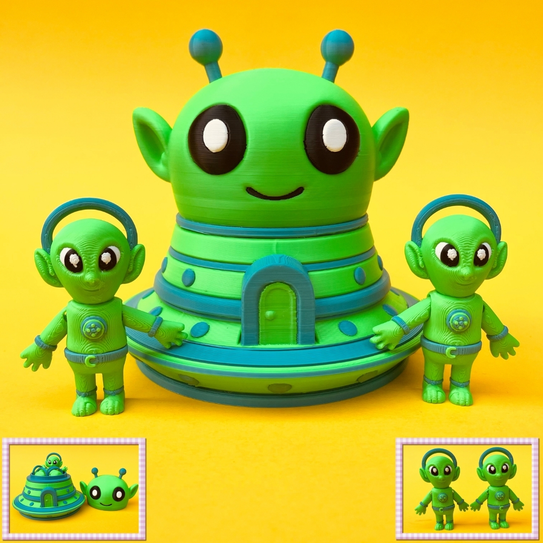 Flexi Alien And House Box STL 3D Print Files