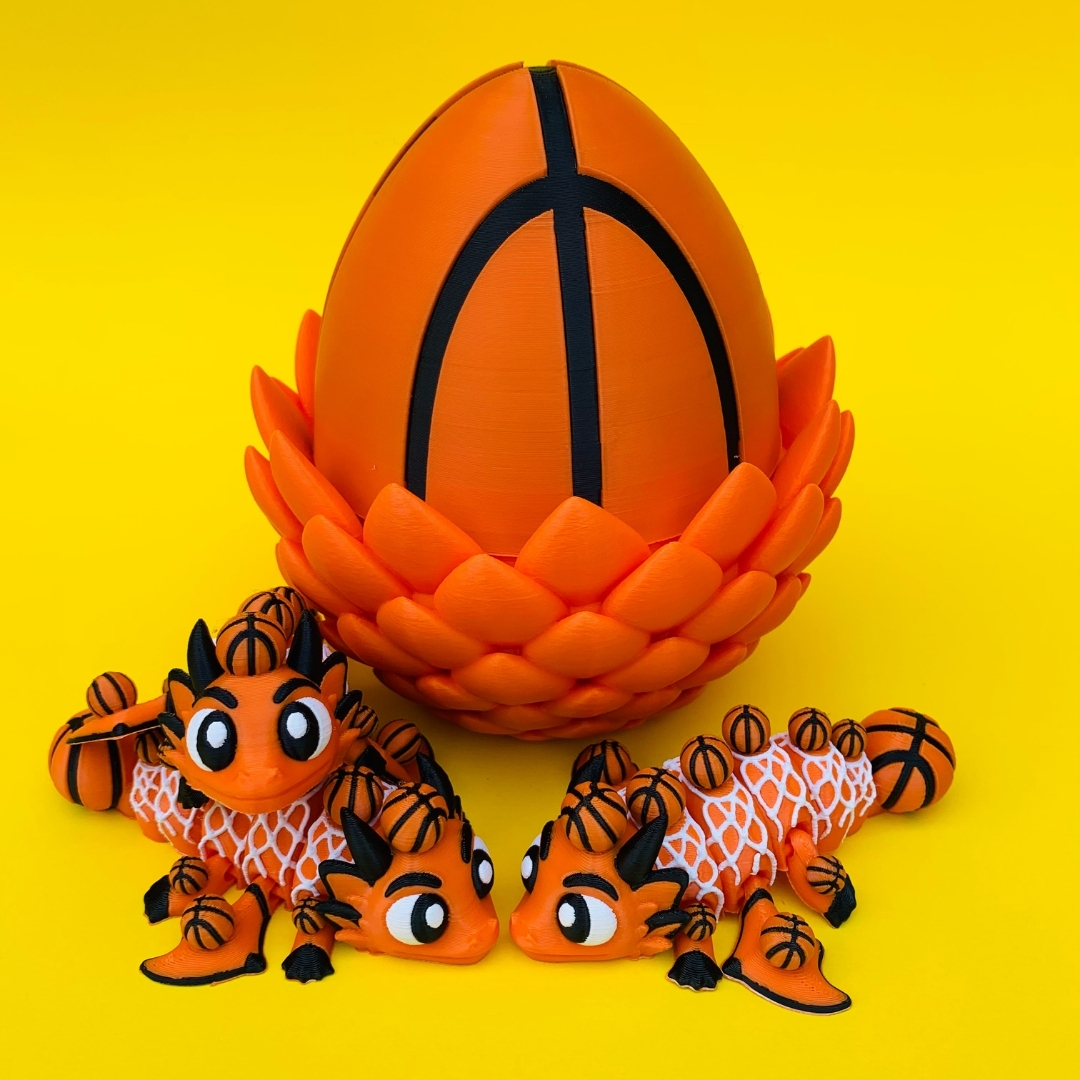 Flexi Basketball Dragon & Egg STL 3D Print File