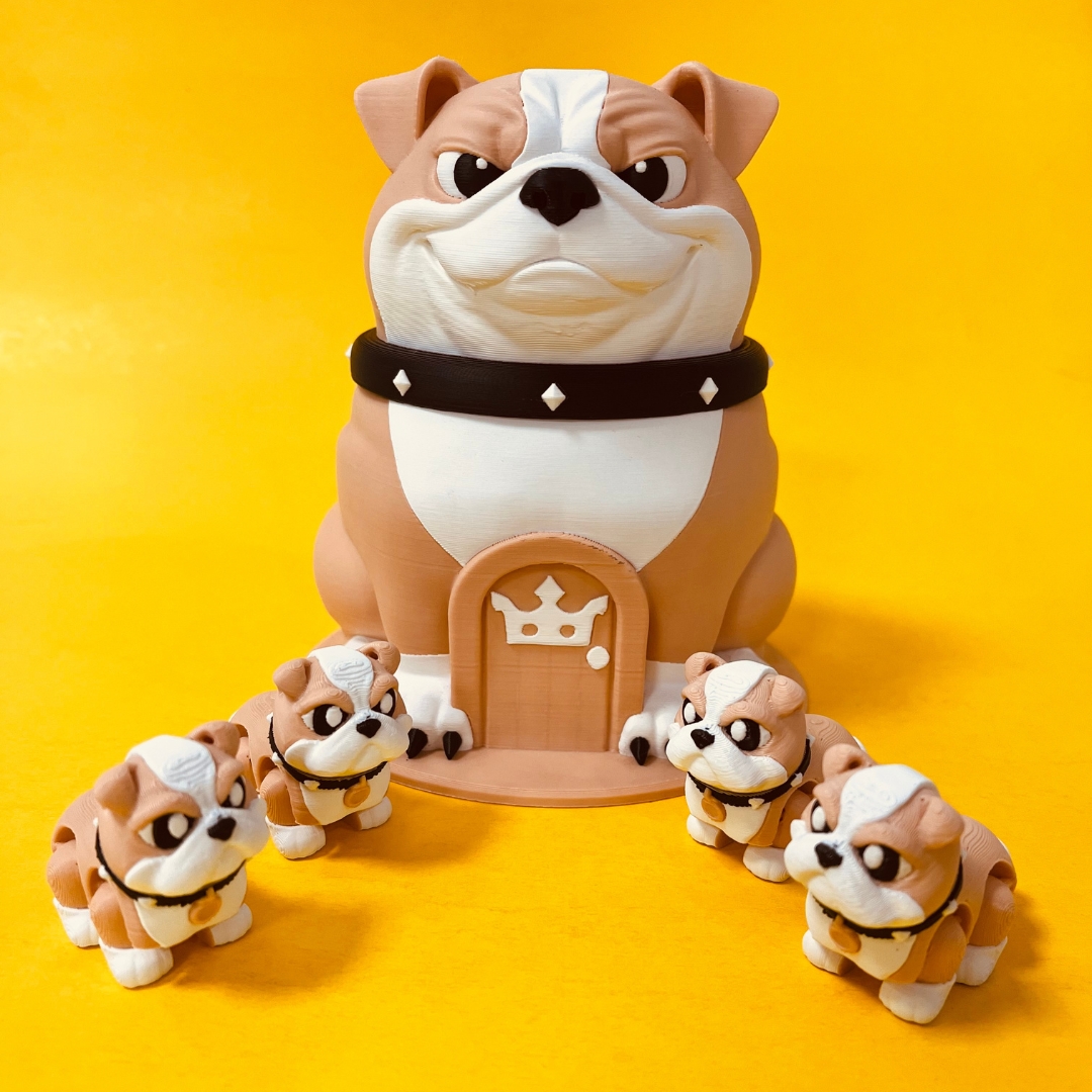 Flexi Bulldog and House Box STL 3D Print Files
