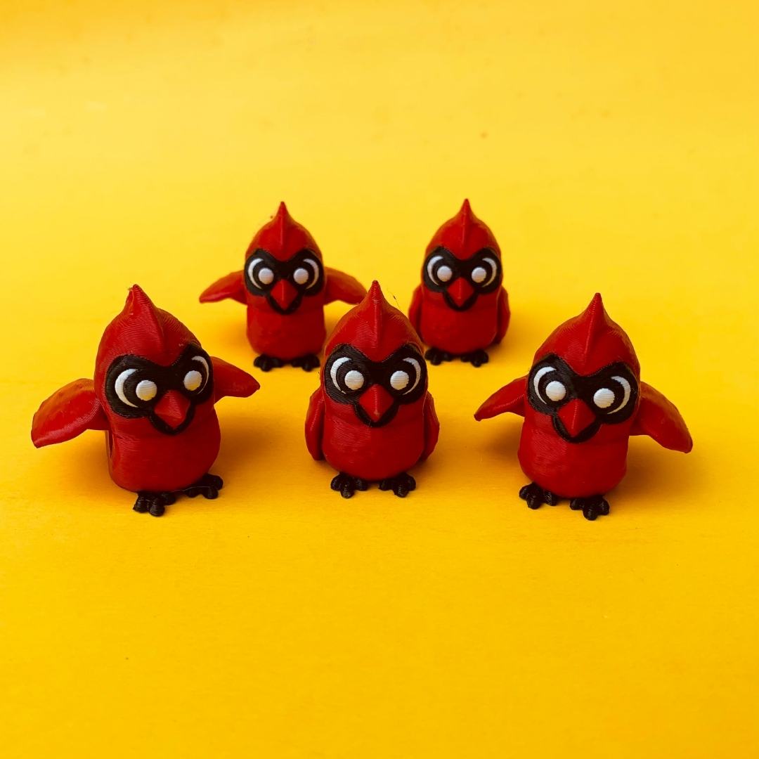 Flexi Cardinal Bird STL 3D Print File