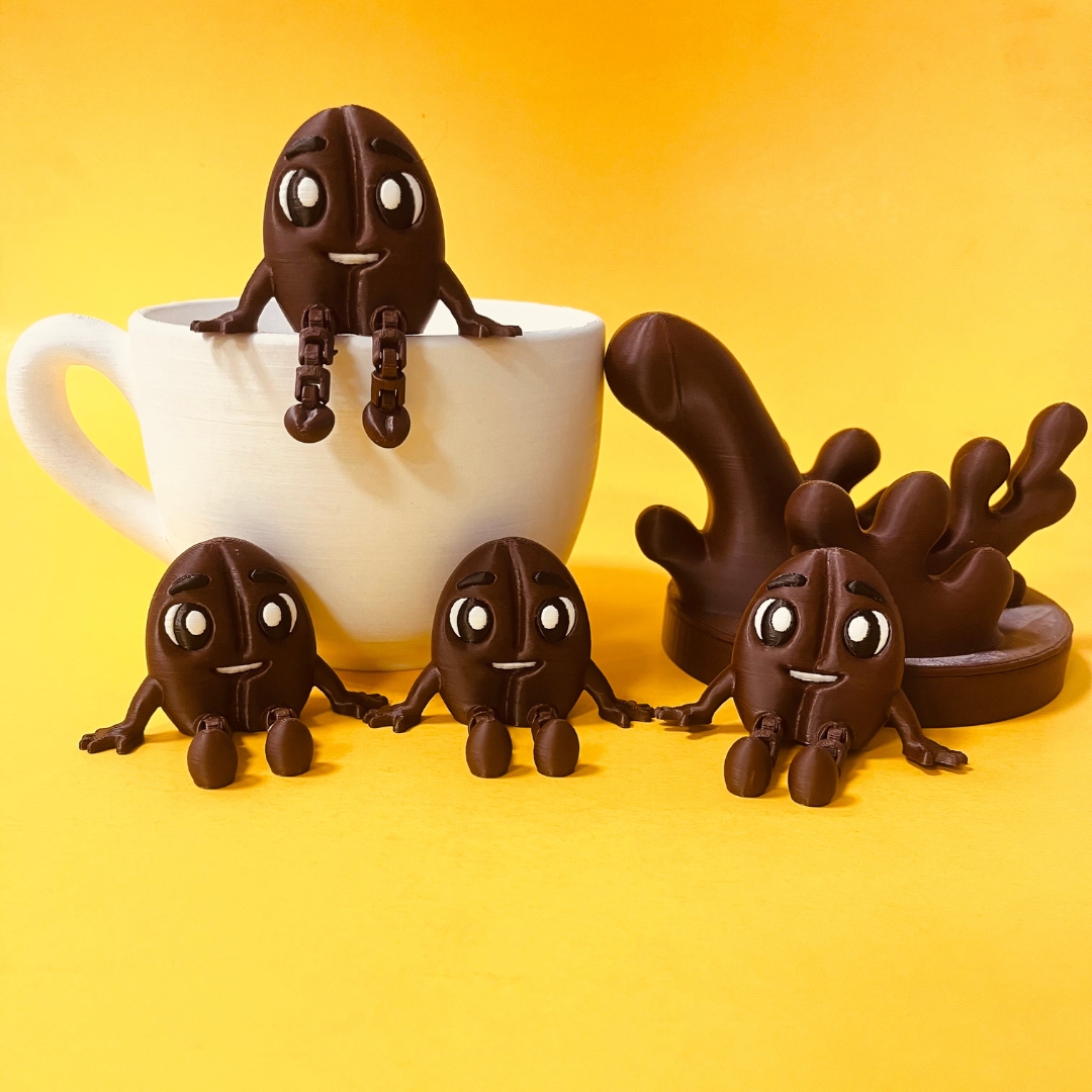 Flexi Coffee Beans And Cup Box STL 3D Print Files