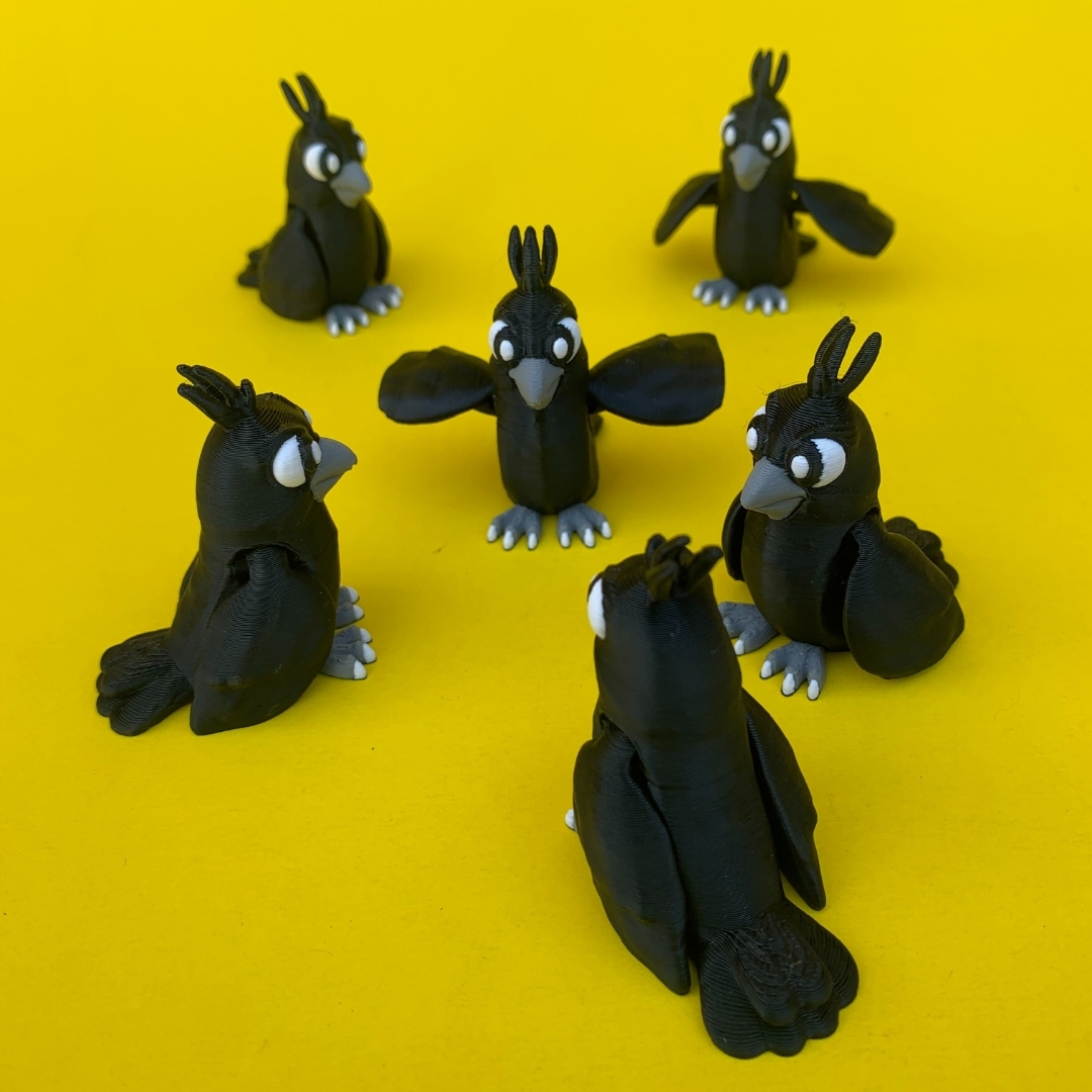 Flexi Crow STL 3D Print File