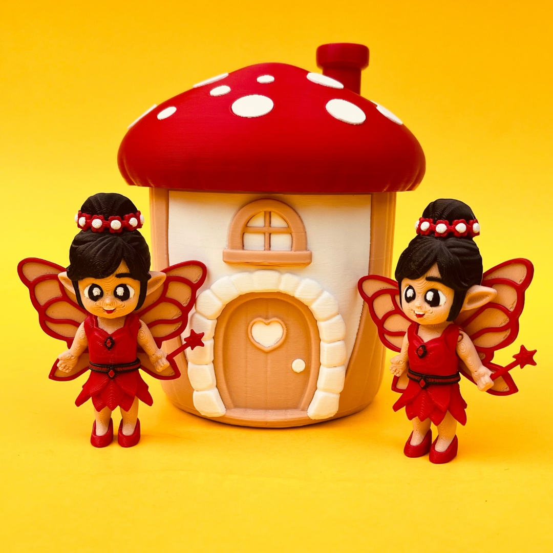 Flexi Fairy And Mushroom House Box STL 3D Print Files
