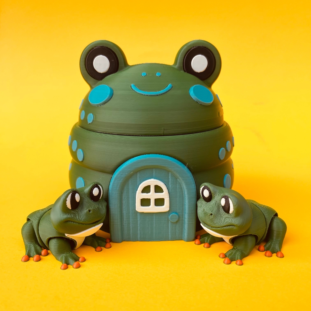 Flexi Frog And House STL 3D Print Files
