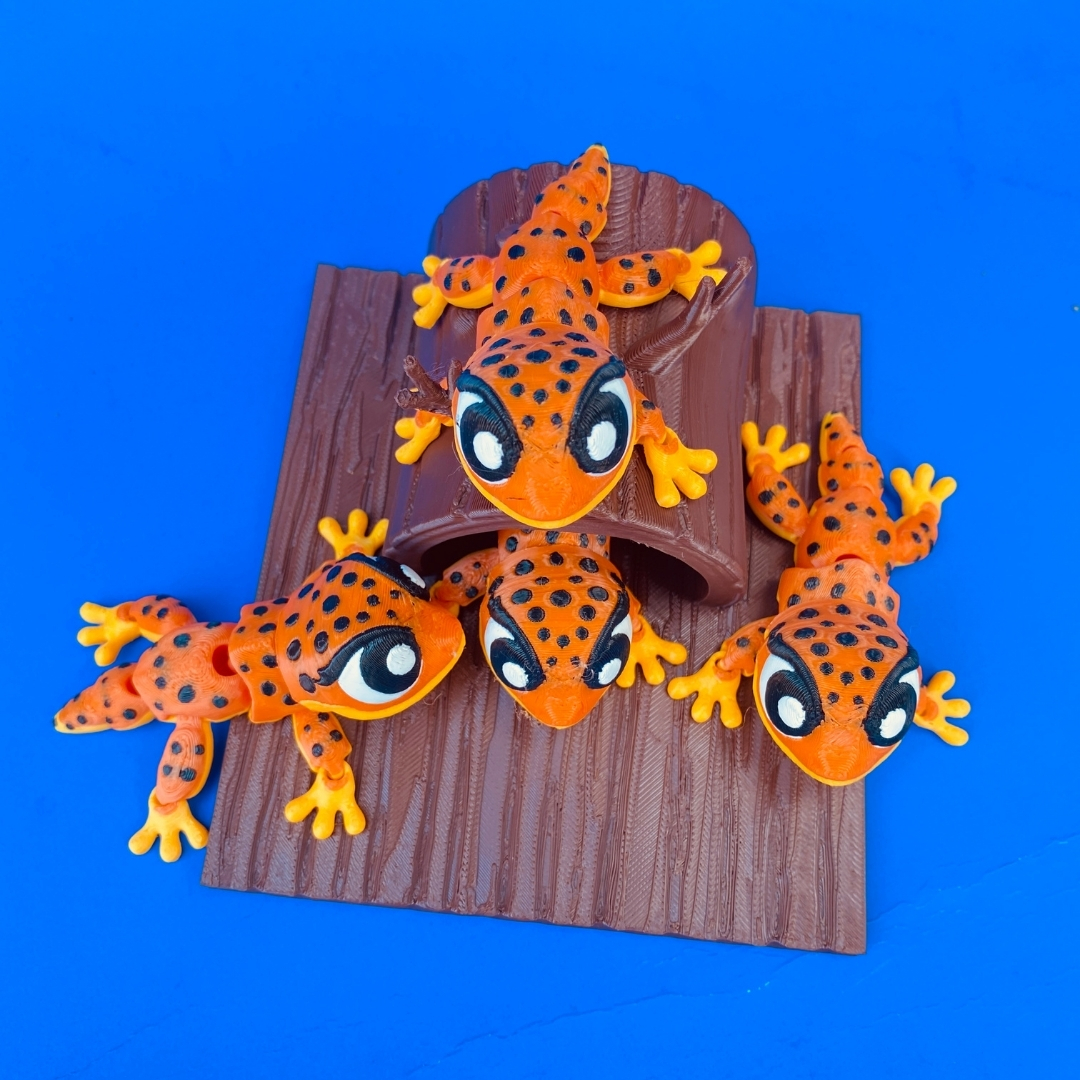 Flexi Gecko With Wooden House STL 3D Print File