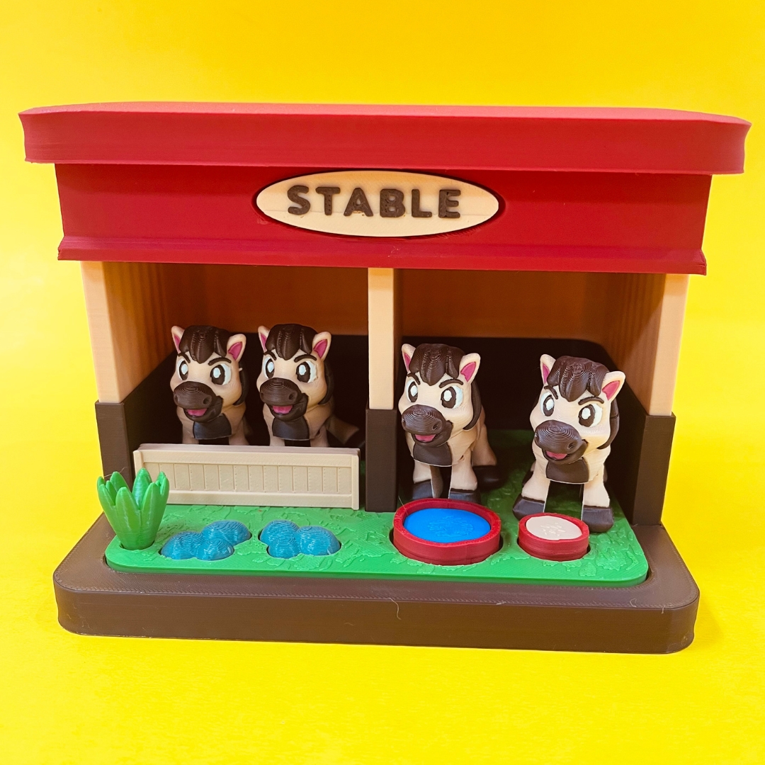 Flexi Horse And Stable Diorama STL 3D Print Files