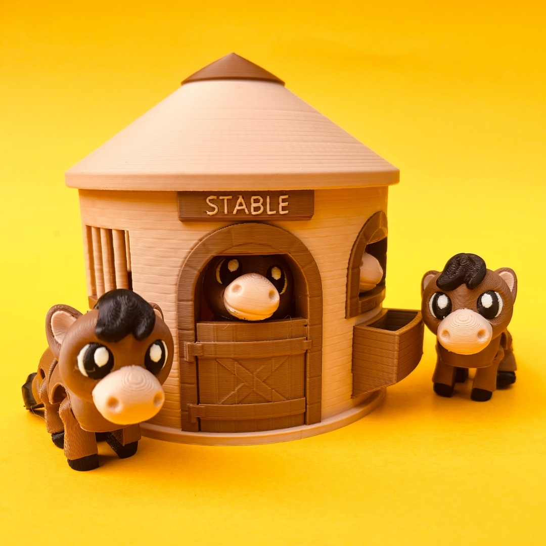 Flexi Horse And Stable House Box STL 3D Print Files