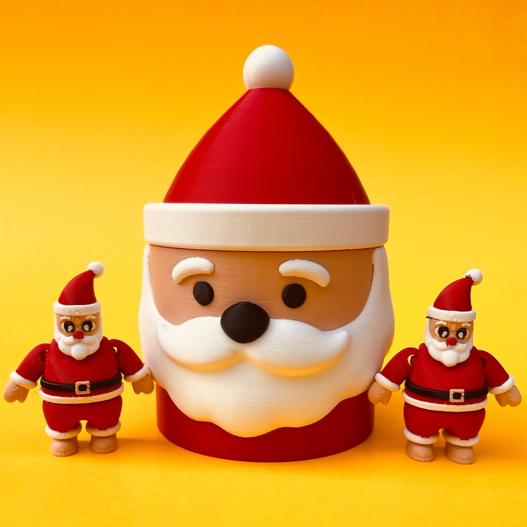 Flexi Santa And Santa Gift Box STL 3D Print Files
