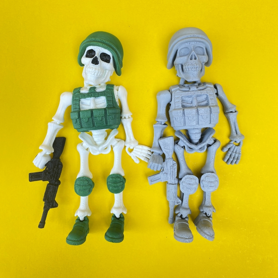 Flexi Skeleton Soldier With Gun STL 3D Print File