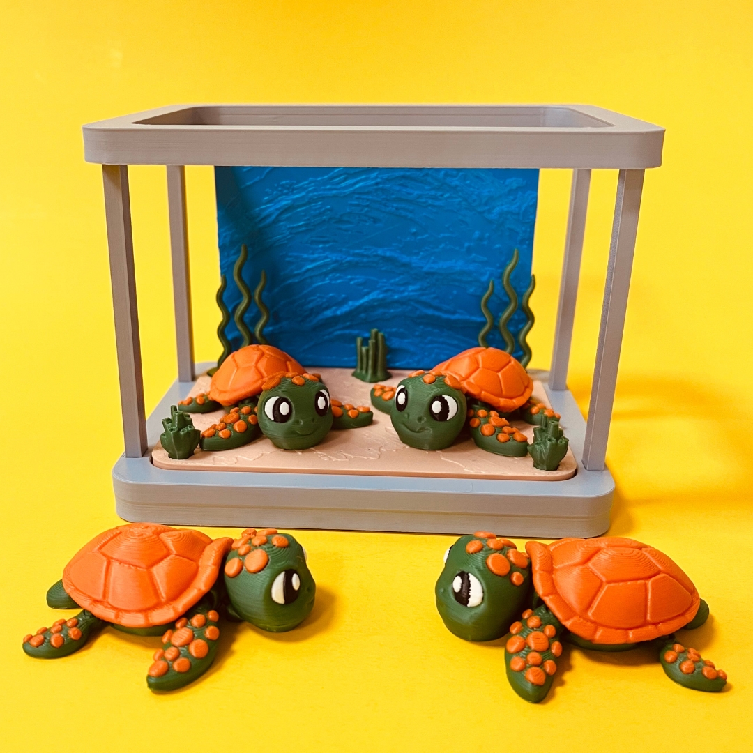 Flexi Turtle and Diorama STL 3D Print Files