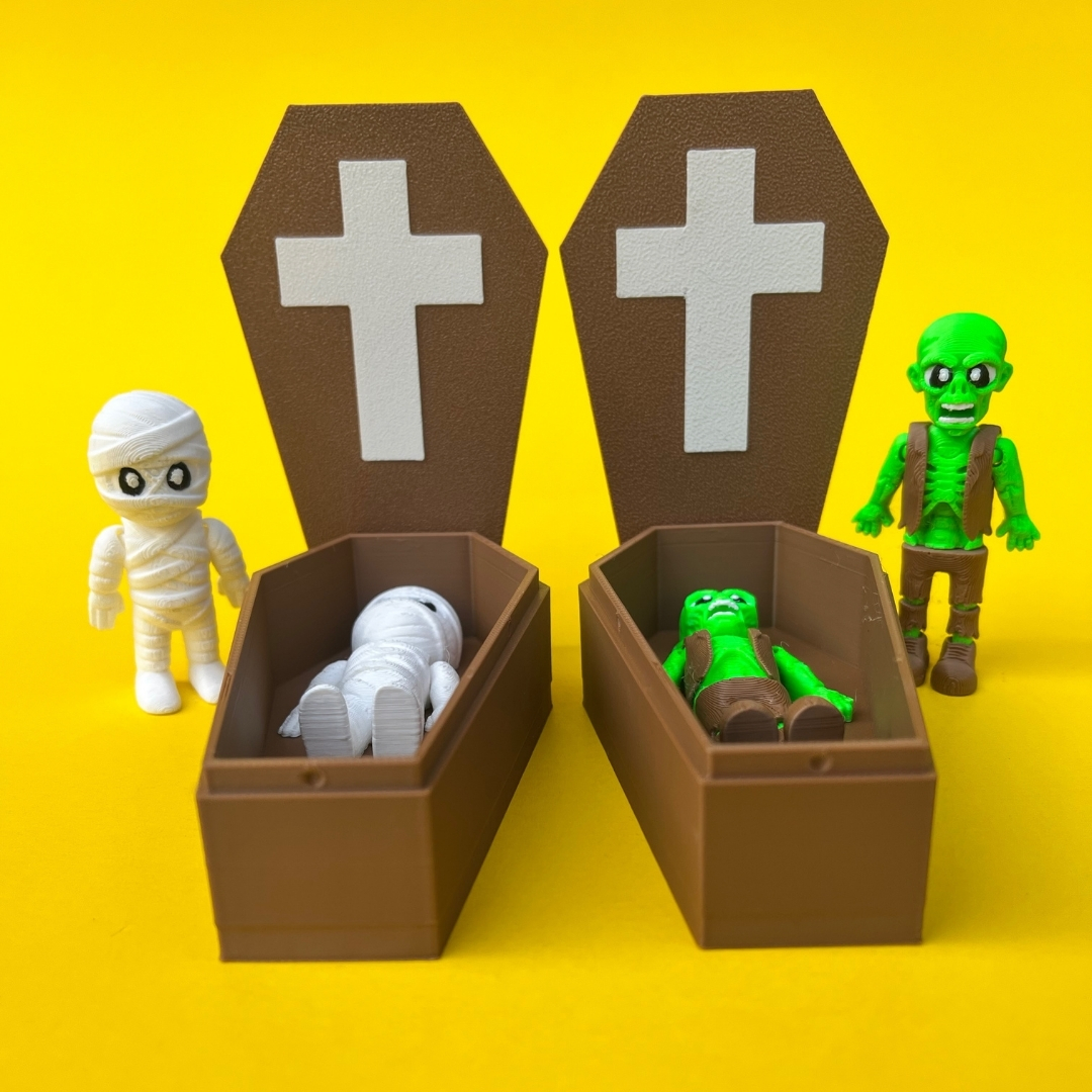 Flexi Zombie Mummy And Coffin Box STL 3D Print Files