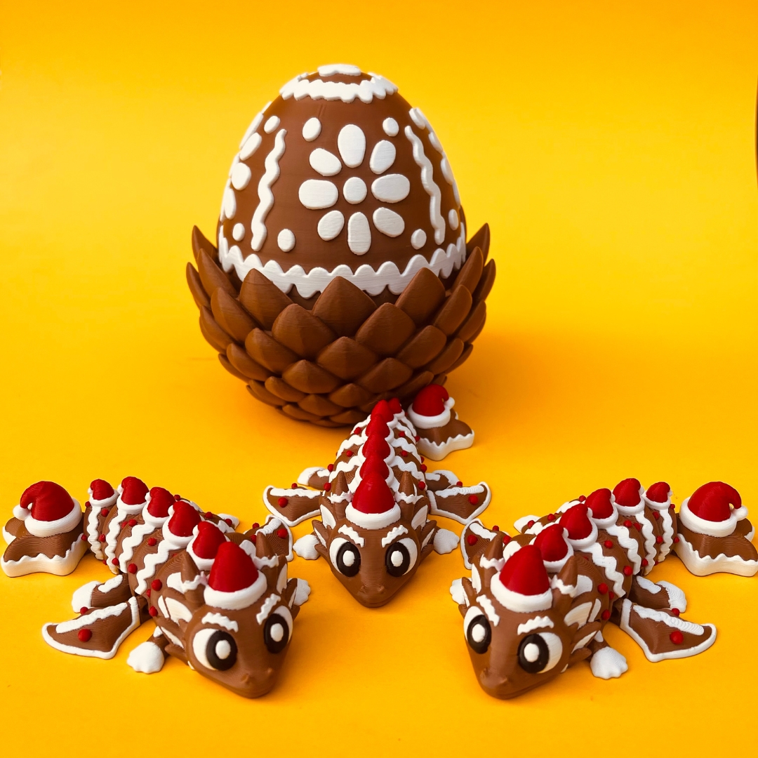 Gingerbread Dragon And Egg STL 3D Print Files
