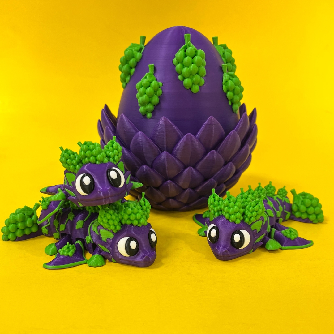 Grape Dragon And Egg STL 3D Print Filess