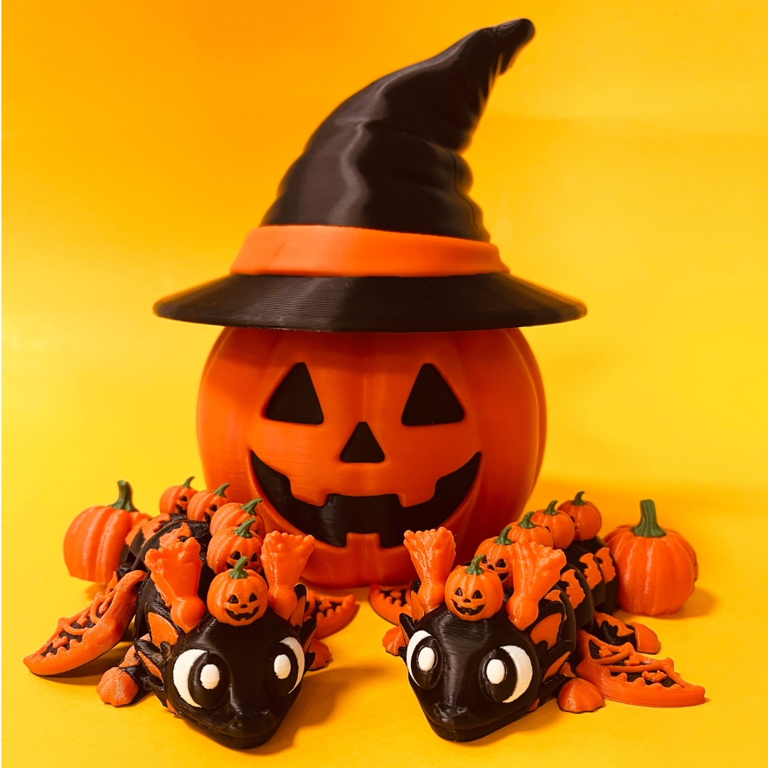 Halloween Dragon And Witch Hat Box  STL 3D Print Files