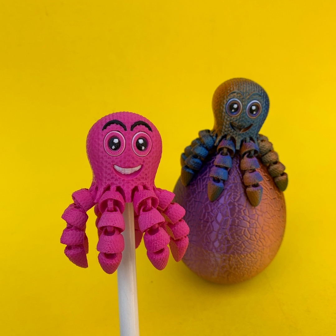 Happy Knitted Baby Octopus STL 3D Print File