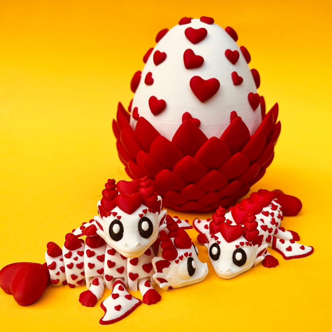 Heart Valentine Dragon And Egg STL 3D Print Files