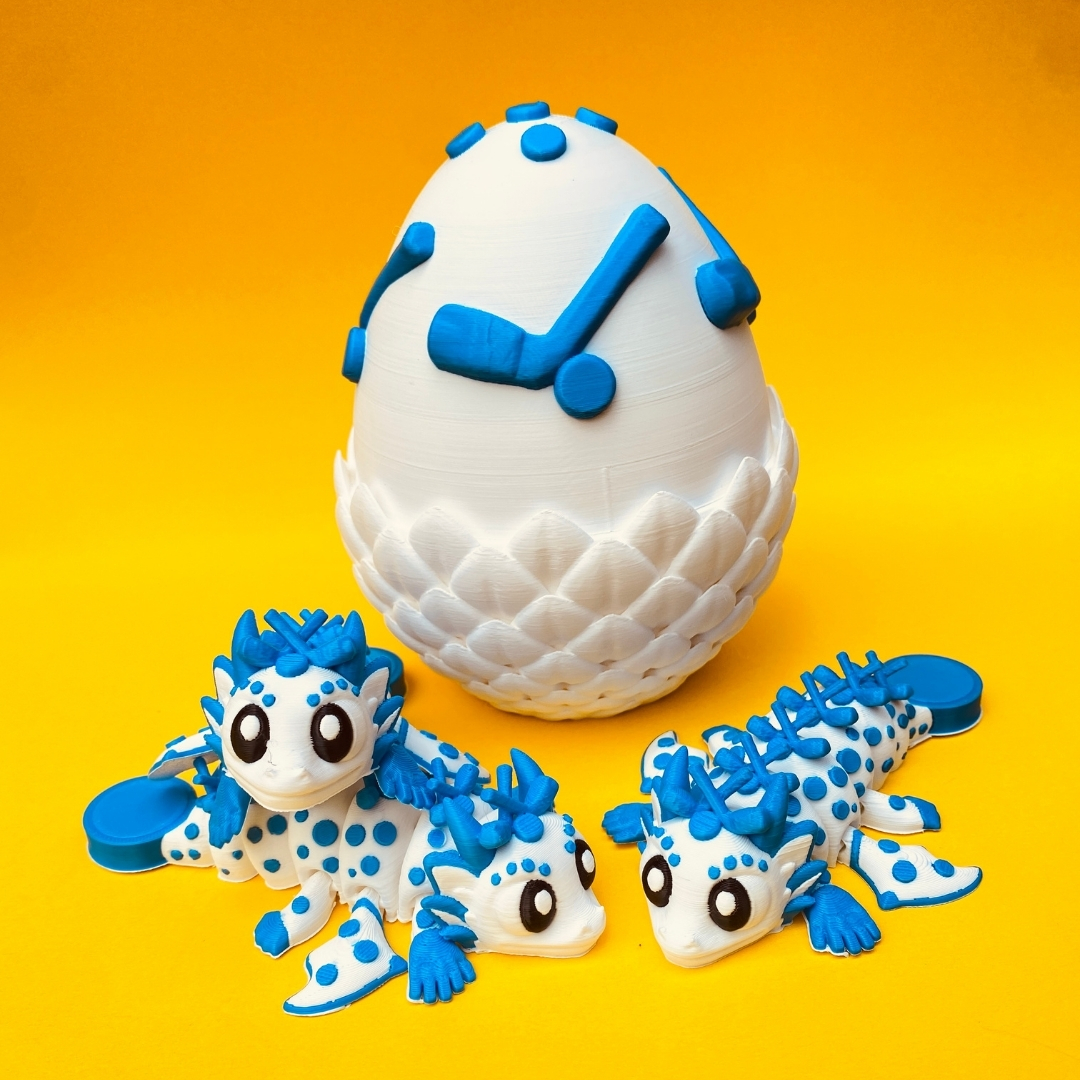 Ice Hockey Dragon & Egg STL 3D Print File