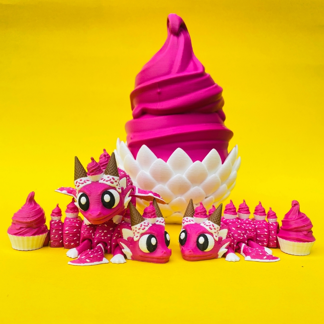Icecream Dragon & Egg STL 3D Print File
