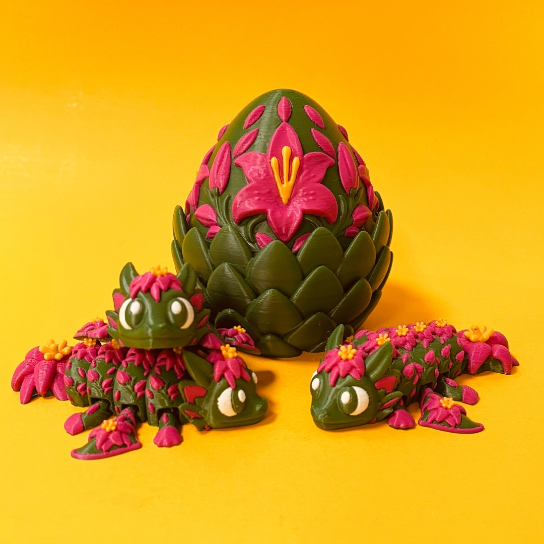Lily Dragon And Egg  STL 3D Print Files