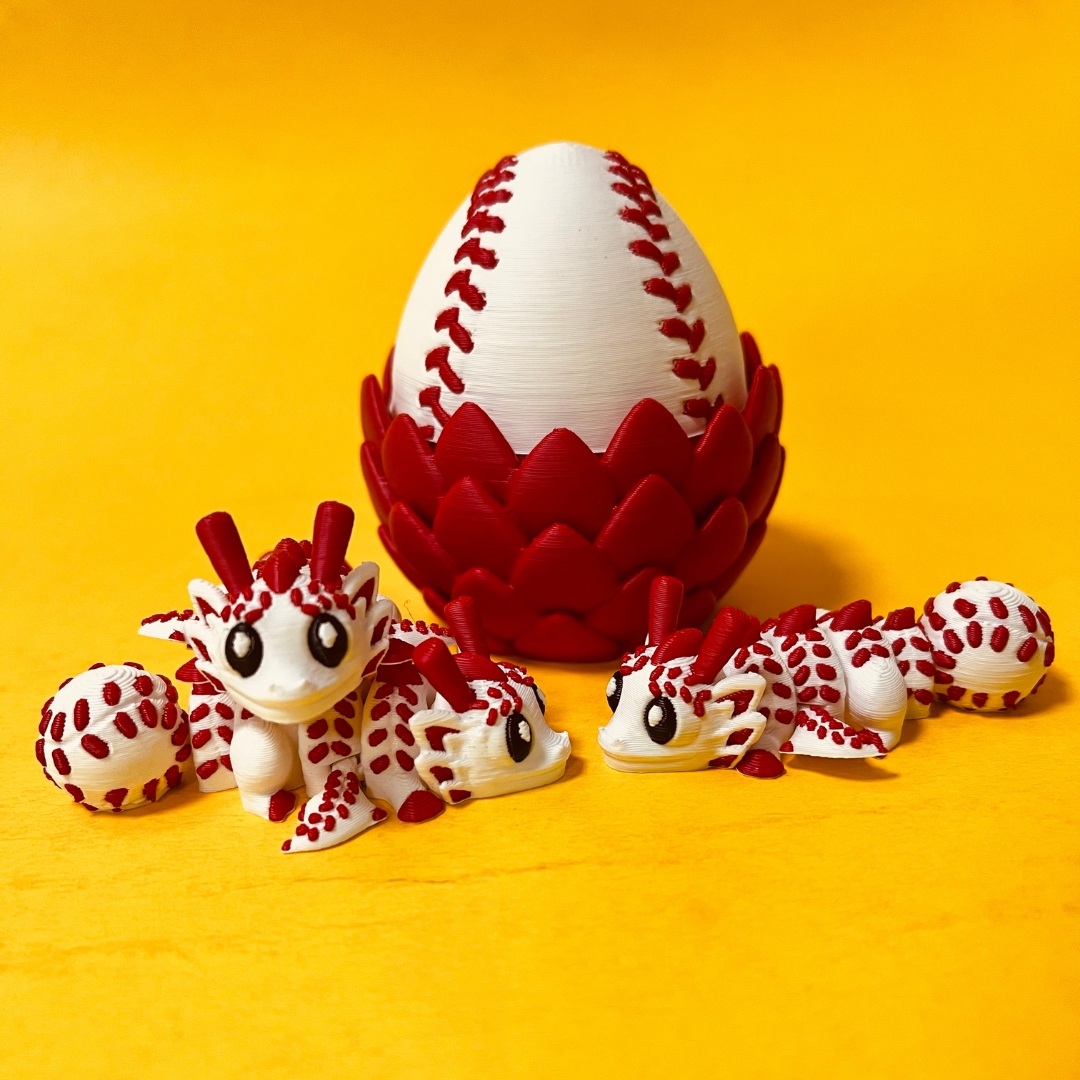 Mini Baseball Dragon And Egg STL 3D Print Files