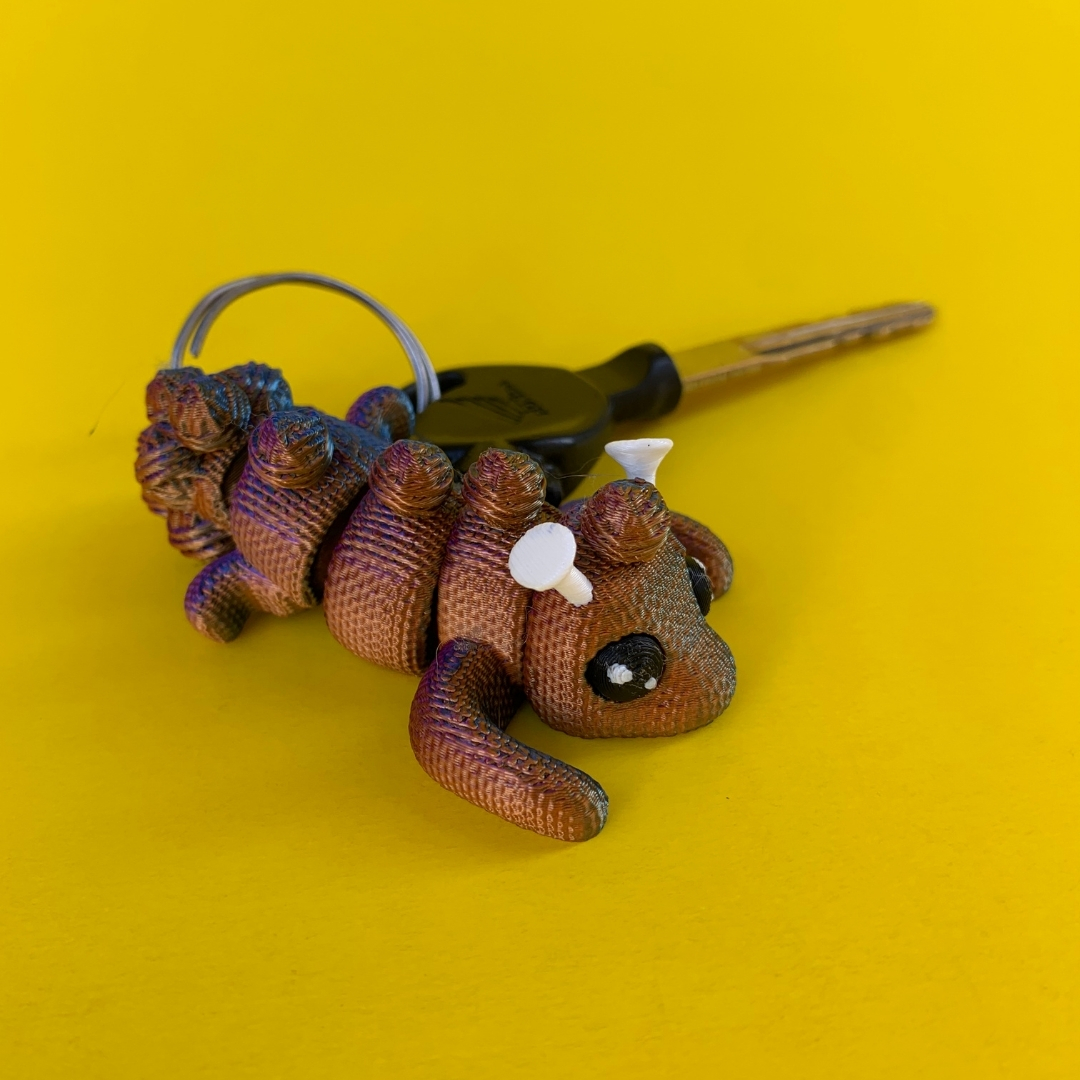 Mini Crochet Dragon Keychain STL 3D Print File