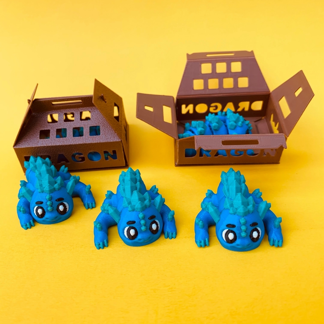 Mini Crystal Dragon And Bag Box STL 3D Print File