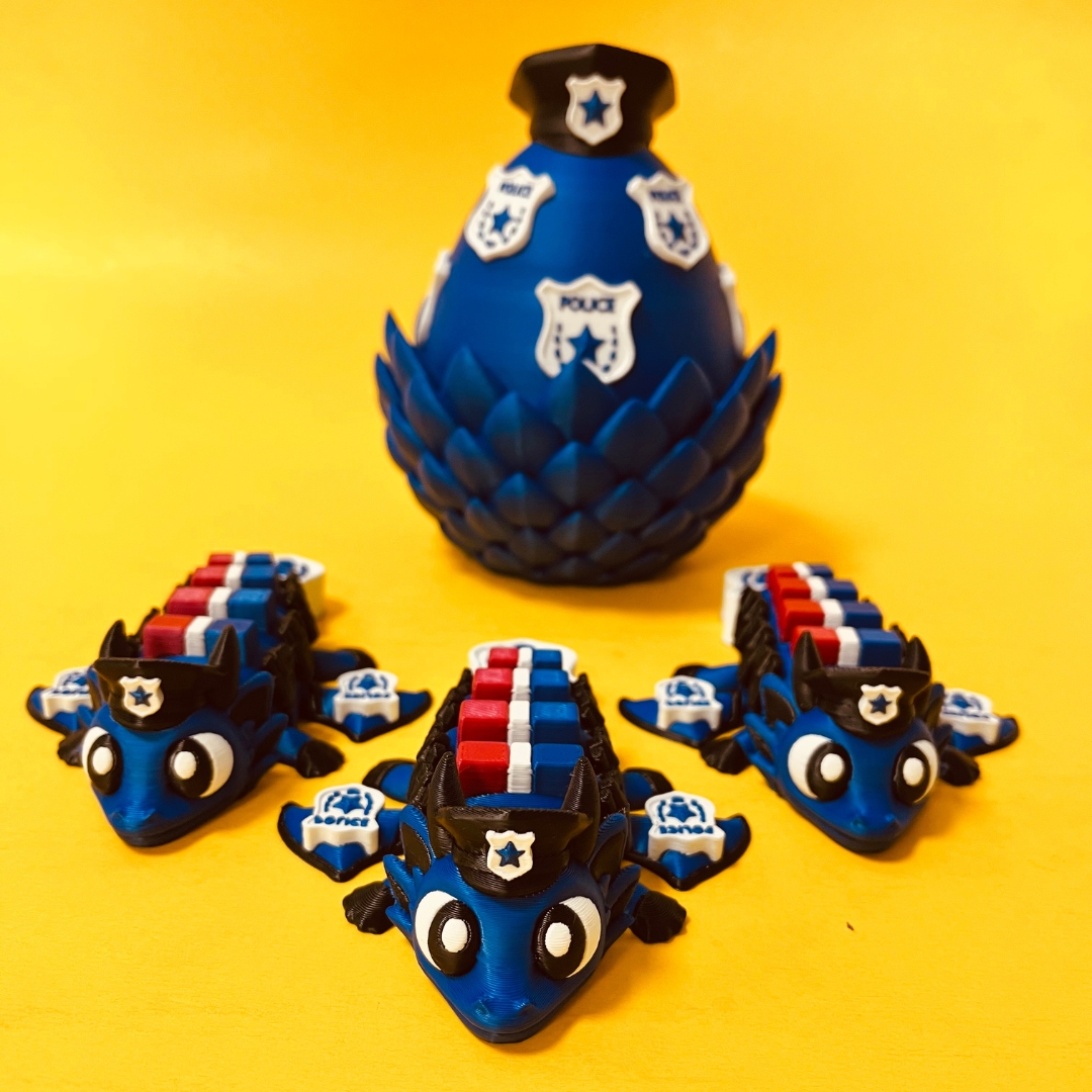 Police Dragon And Egg STL 3D Print Files