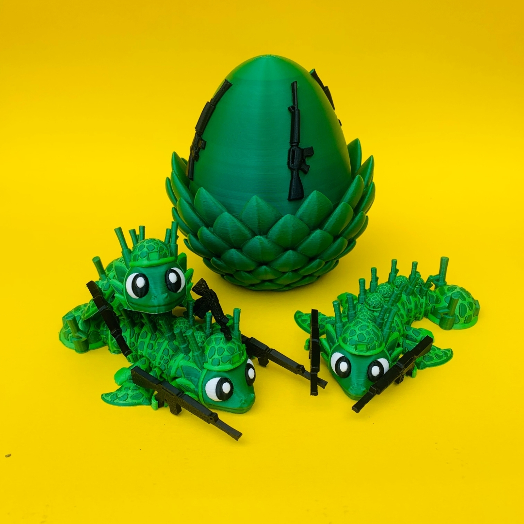 Soldier Dragon & Egg STL 3D Print File