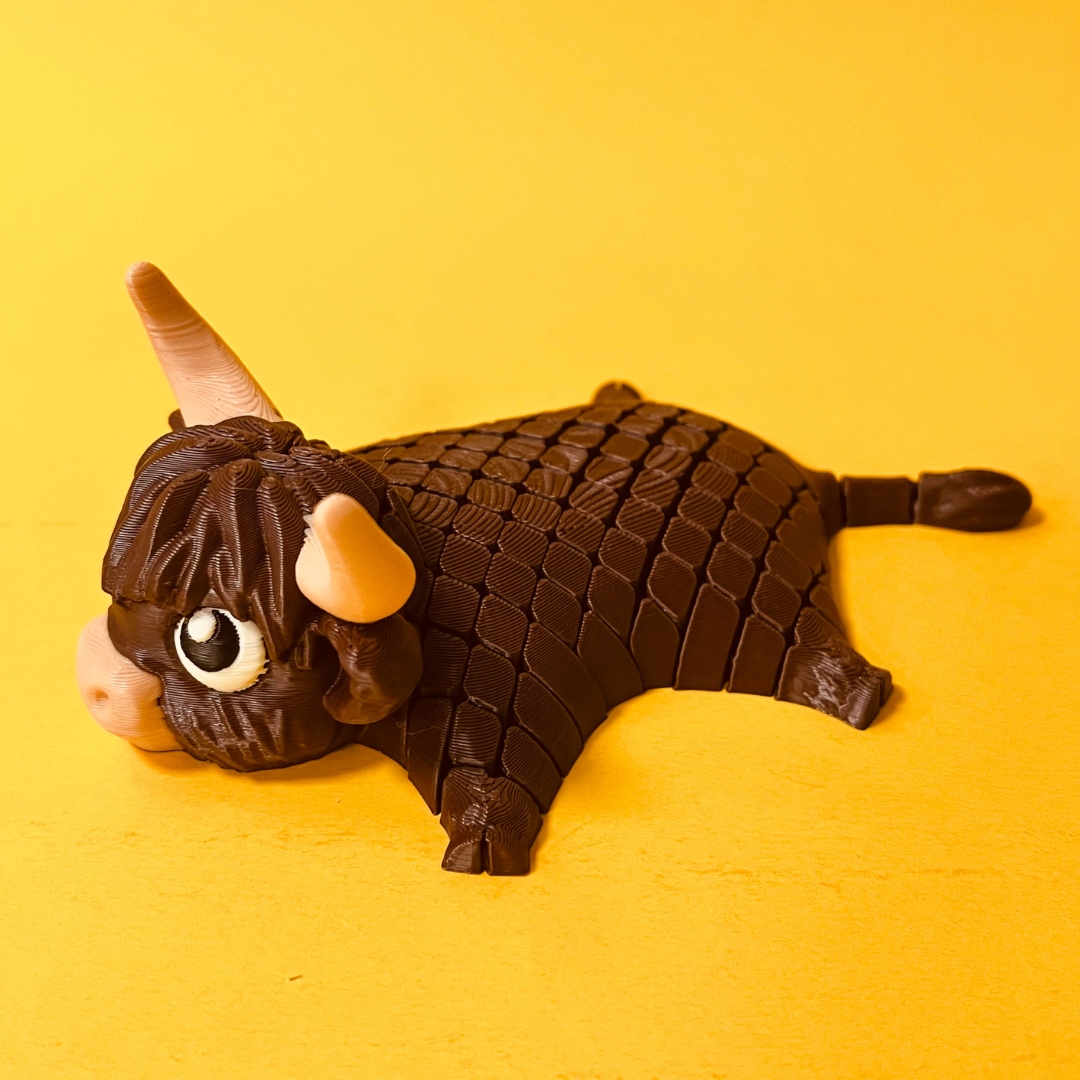 Ultra Flexi Highland Cow STL 3D Print Files