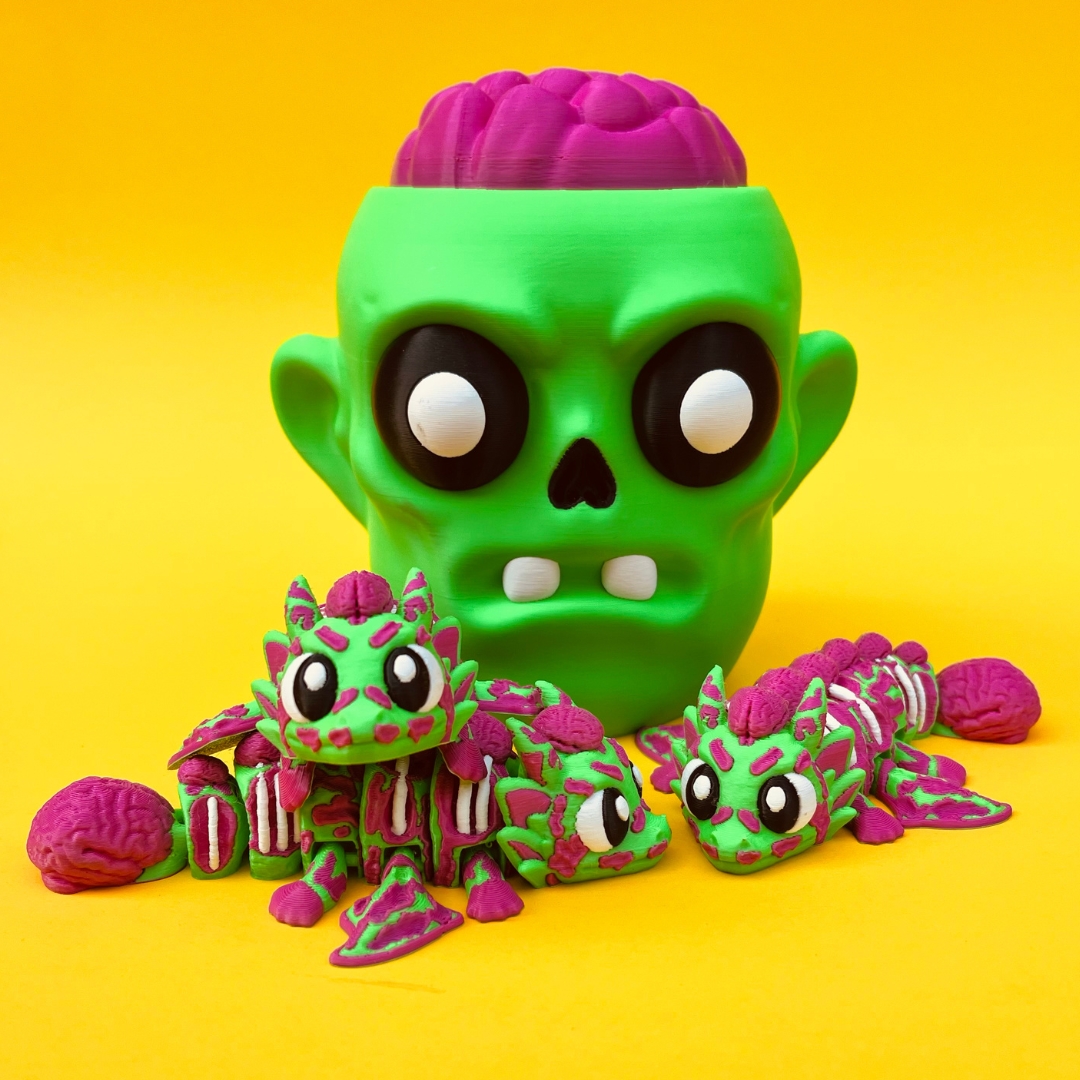 Zombie Dragon And Box STL 3D Print Files