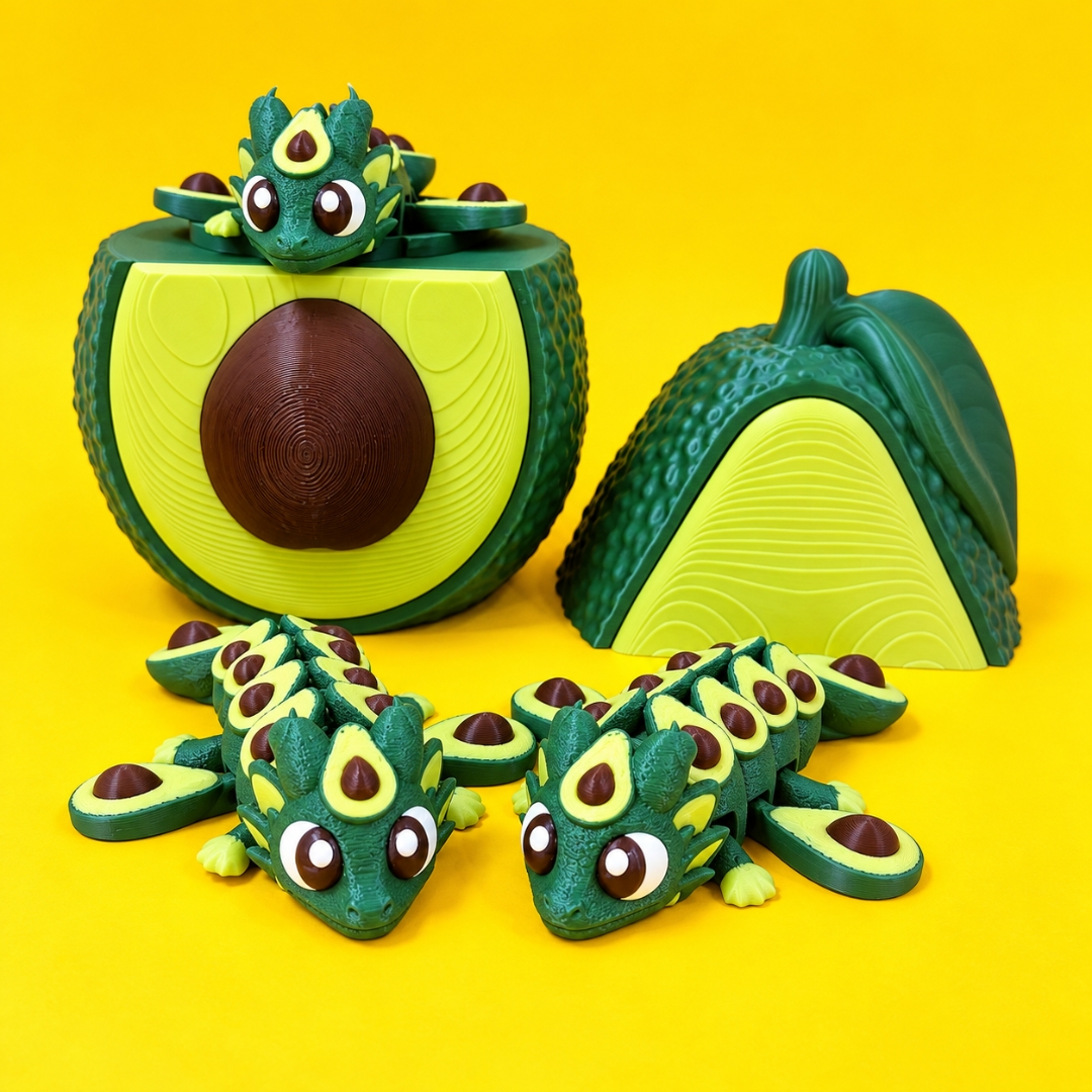 Avocado Dragon And Box STL 3D Print Files