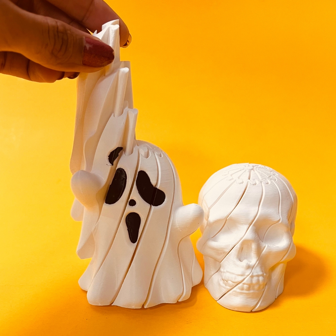 Fidget Skull And Ghost STL 3D Print